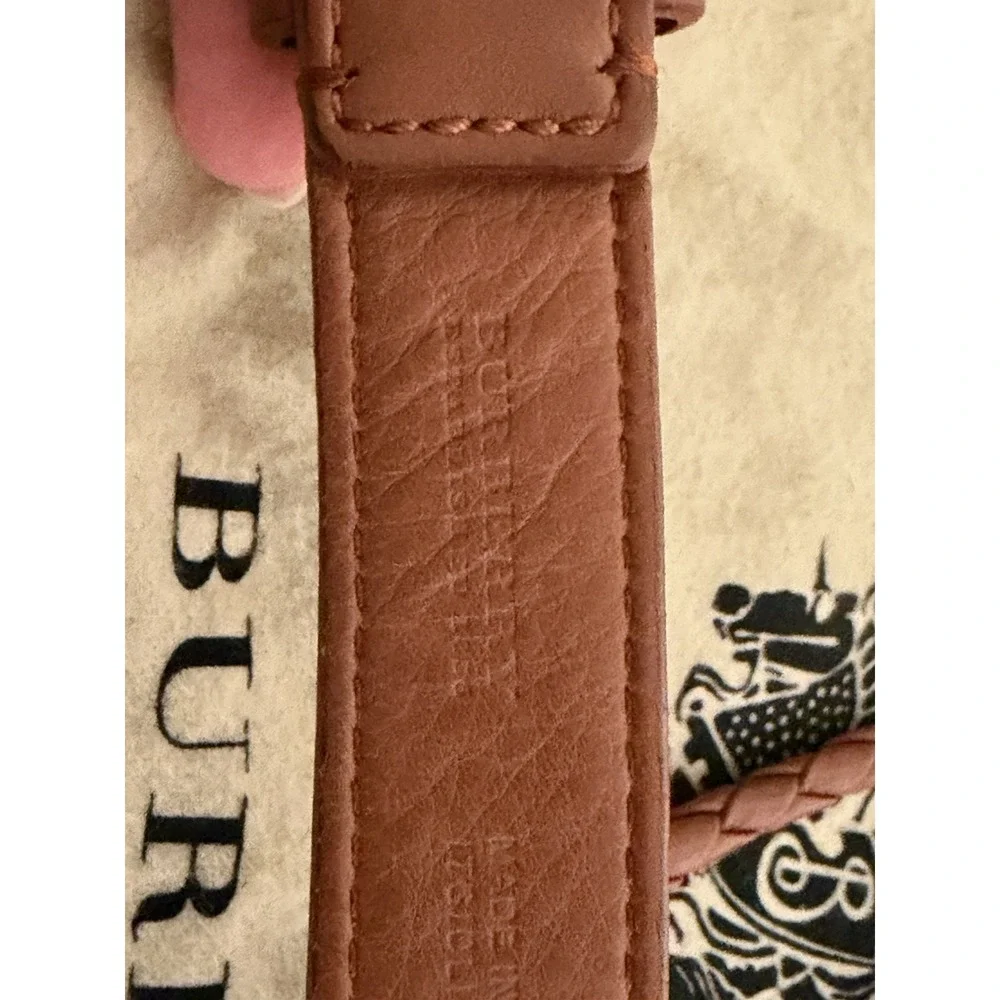 Burberry, Brown Braided Belt‎ W/Gold hardware, 40/100